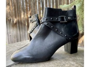 Alex Marie Black Leather Ankle Boots Women's Size 8