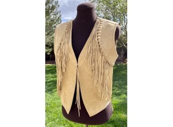 Scully Beige Leather Vest Women's Size Med.
