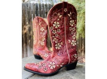 Shyanne Red Floral Western Boots Women's Size 8.5