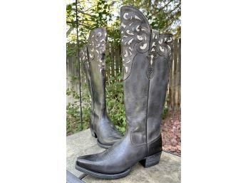 Ariat Hacienda Old West Black Leather Tall Boots Women's Size 8.5