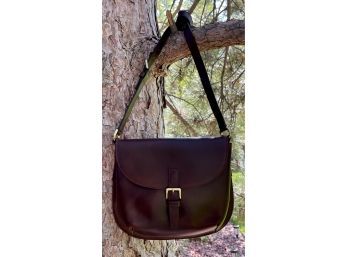 G.H. Bass Brown Leather Saddle Bag