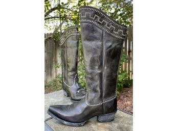 NWOB Ariat Sahara Old West Black Tall Boots Women's Size 8.5