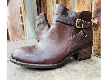 Born Ozark Brown Leather Ankle Boots Women's Size 8