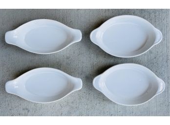 4 Oval White Ceramic Bakeware