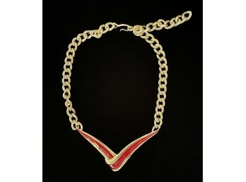 Vintage Monet Gold Tone/enameled Choker Necklace