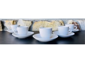 5 Pc. Espresso Cup & Saucer Set- White