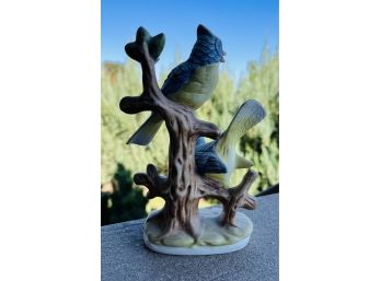 2 Blue Birds Ceramic Figurine