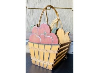 Apple Themed Wood Basket