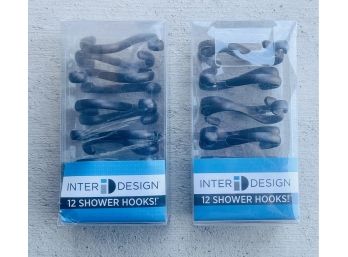 2 New Packs Of Inter-Design Shower Hooks