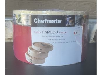 New Chefmate 3Pc. Bamboo Steamer