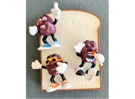 1987 California Raisins Dancing Figurines With Bread