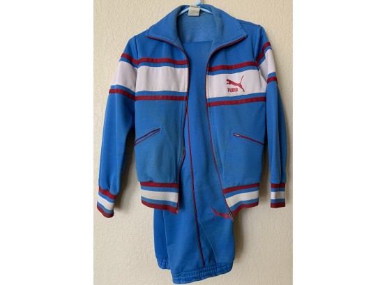 Vintage Puma Sweatsuit Blue/white/red Womens Sz S