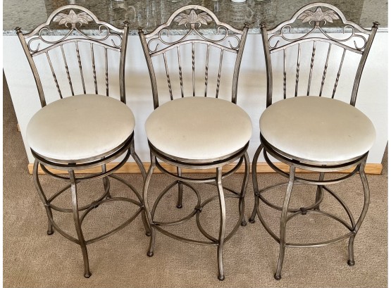 3 Bar Chairs Metal With Fabric Seats
