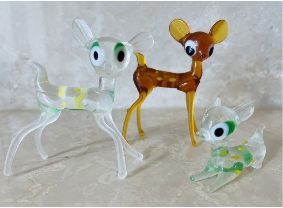 Mini Deer Glass Figurines