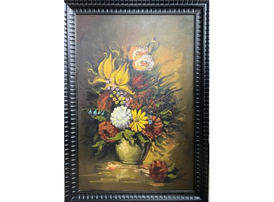 Beautiful Framed Original Painting Of Flowers, From The Philippines