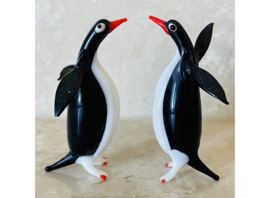 Mini Penguins Glass Figurines