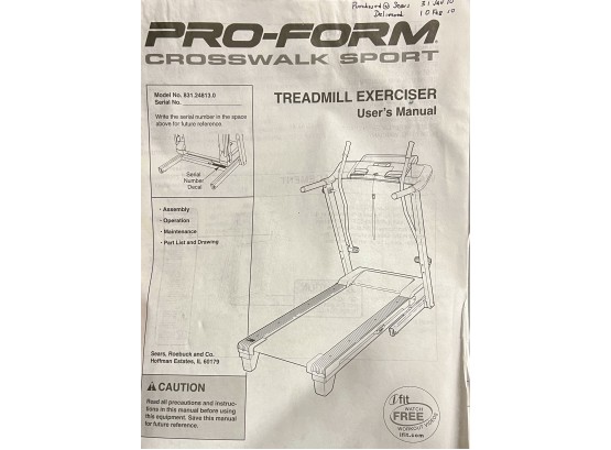 Pro-form Crosswalk Sport Treadmill