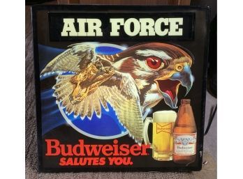 Air Force Budweiser Salutes You Light Up Sign.