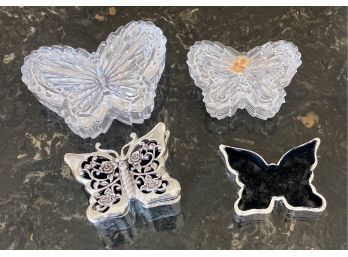 Butterfly Crystal And Metal Trinket Boxes