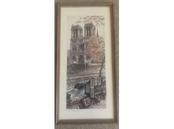 Paris Notre Dame By Raphael Ortiz Alfau Framed Lithographic Print