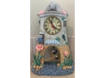 An Adorable Clock With Pendulum Of Two Rabbits