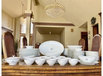 Service For 12 Noritake Grey Cliff China Set Number 5861 With Additional Serving Pieces, 90  Pieces