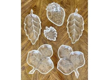 6 Piece Leaf And Fruit Glass Serving Dishes