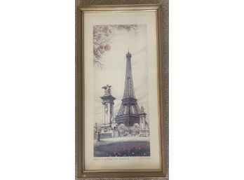 Eiffel Tower Etching Print By Ortiz Alfau