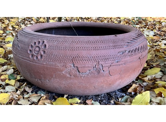 Large Terracotta Ceramic Planter Pot (Some CracksChips)
