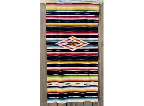 Colorful Vintage Serape Saltillo Blanket