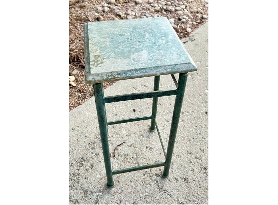 Small Square Side Table With Stone Top