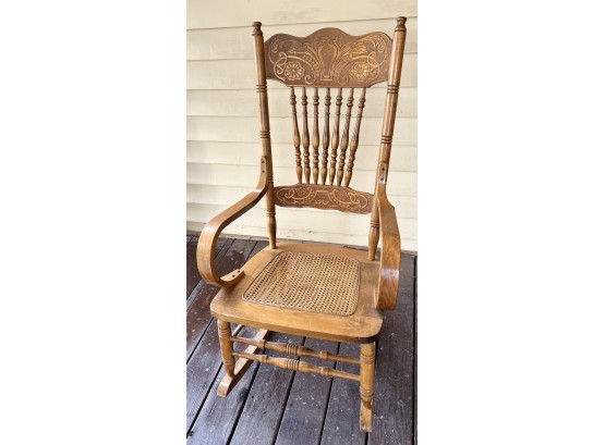 Rocking Chair With Cane Seat