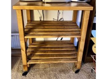 Nice Quality Wooden Bar Cart On Wheels