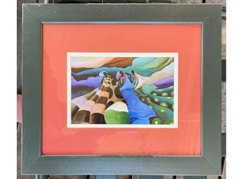 Colorful Ivey Hayes Framed Painting Of Three Women