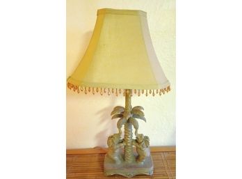 (2) Elephant Palm Trees With Shade Beaded Accent.