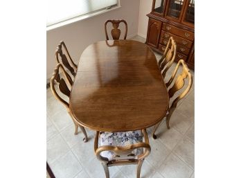 Cherry Oak Dining Table W/6 Chairs