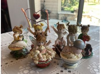 Lot Of 7 Little Kitchen Fairies By Enesco