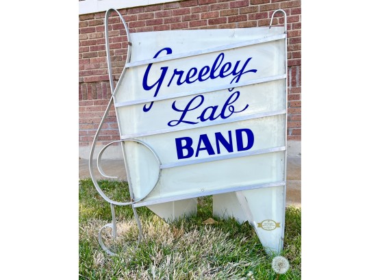 (4) Vintage Greeley Band Signs With Musical Note Frames