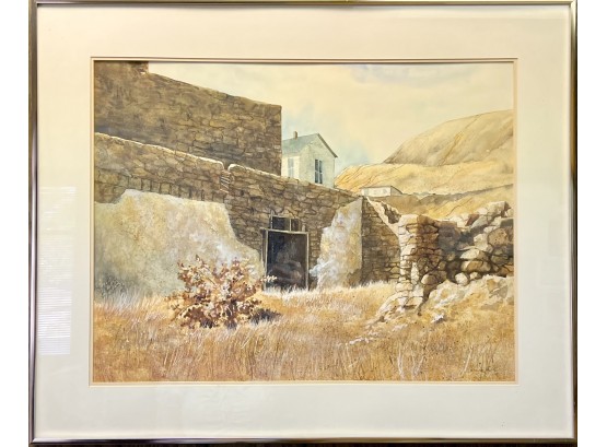 Beautiful Boulder Artist Sharon Hults Signed Original Water Color, Matted And Framed