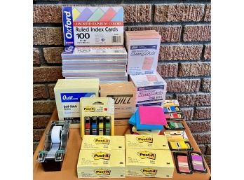 Lot Of Office Supplies Including Sticky Notes And Index Cards!