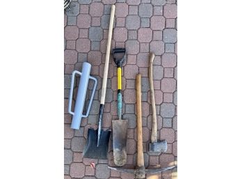 Misc Tools Incl Shovel, Pickaxe And More