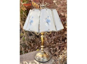 Beautiful Vintage Lamp With Cornflower Motif