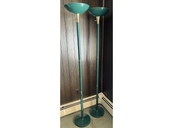 Three GreenThree Green Metal Floor Lamps