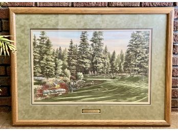 Large Framed And Matted Golf Painting