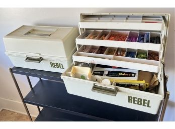 Two Rebel Tool Boxes With Misc Art Supplies
