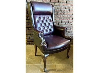 (2) Faux Leather Dark Wine Studded Office Chairs