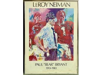 Leroy Neiman Paul Bryant Framed Poster