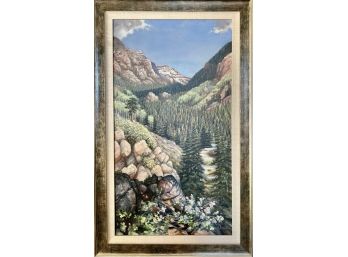 A. Newton Signed Mountain LandscapePainting