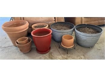 Lot Of Planter Pots, Mostly Ceramic And Terracotta