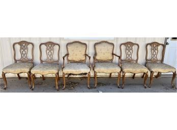 Set Of Beautiful Vintage Wooden Chairs, Need Reupholstery